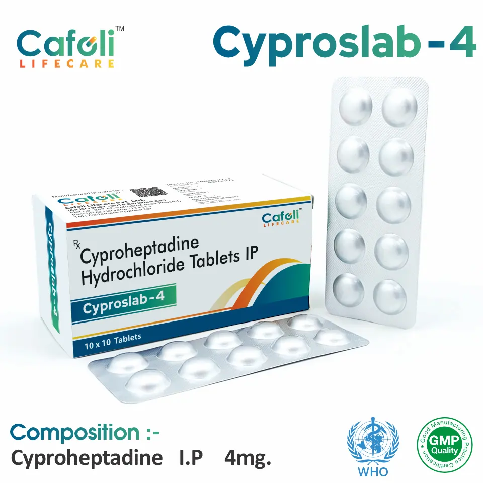 Cyproheptadine 4mg Tablet | Appetite Stimulant Therapy | Best Price for PCD Pharma Franchise